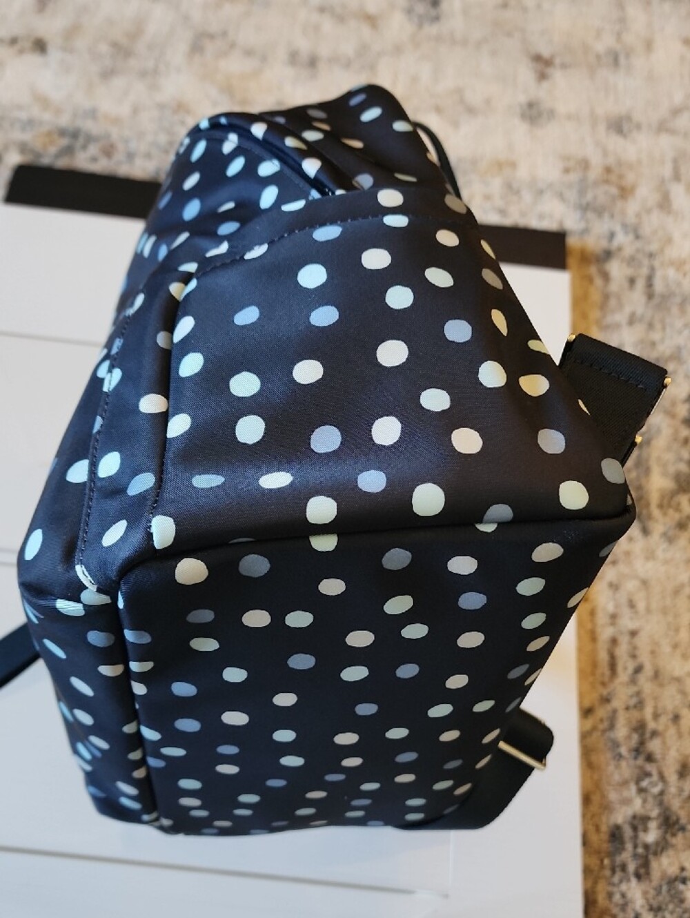 Kate Spade New York Chelsea Black Polka Dot Backpack. - Picture 9 of 12